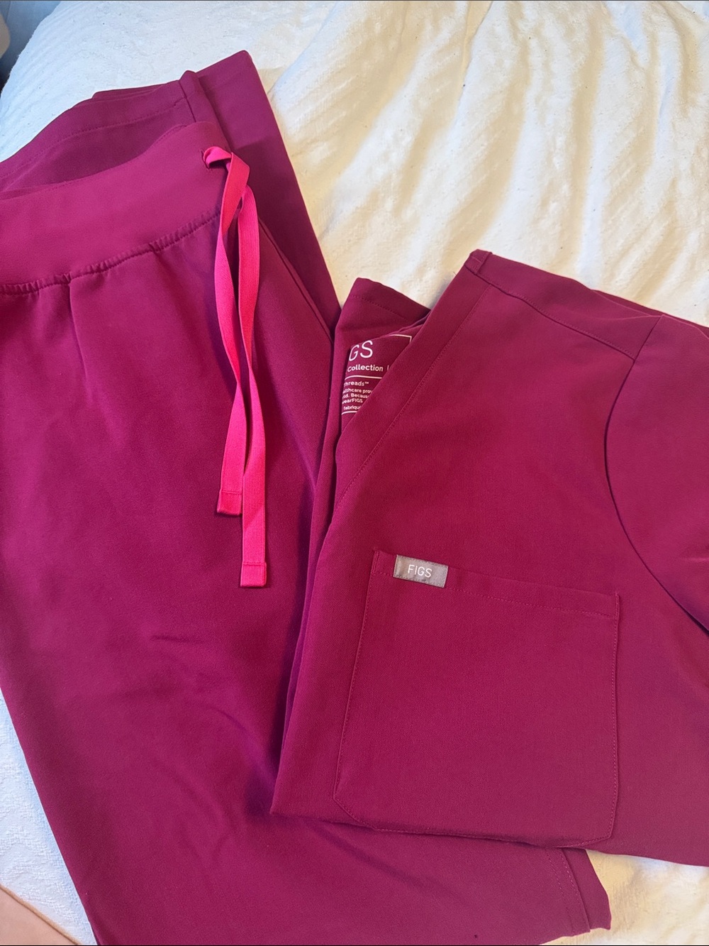 FIGS Women's Dark Magenta Scrub Set